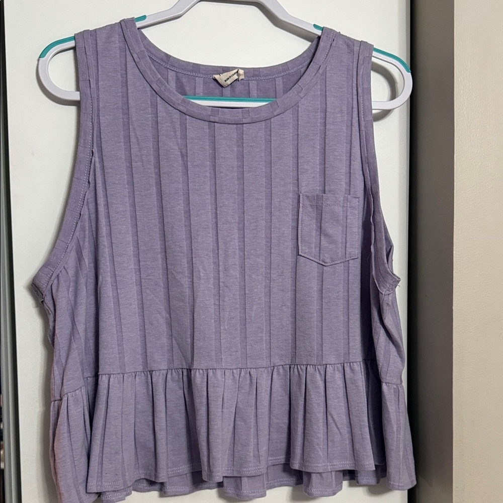 Lavender Sleeveless Peplum Top